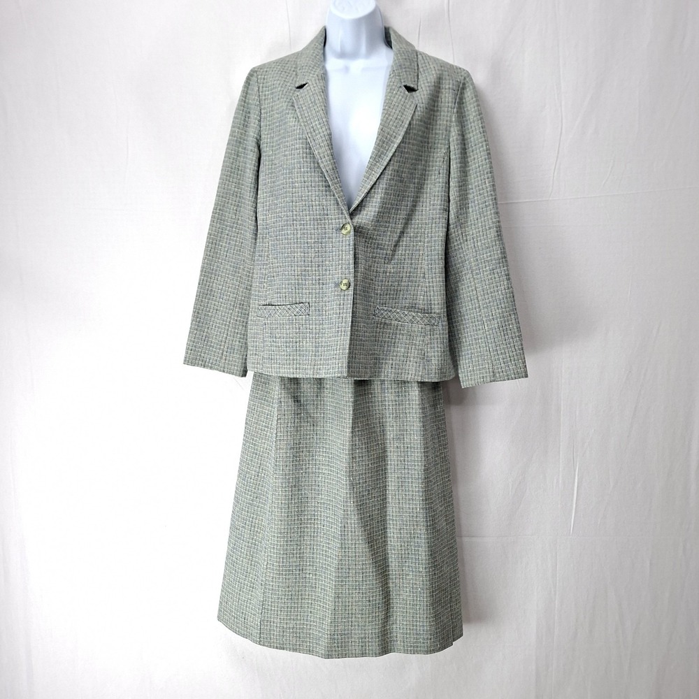 Vintage Young Pendleton Wool Skirt Suit Blazer Jacket Fits Women's Size M USA